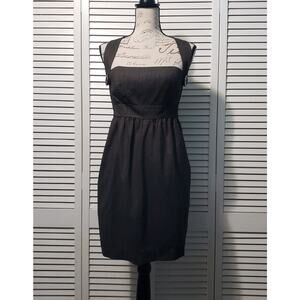 Laila Azhar Pinafore Dress Womens Size 6 Brown Wool Blend Sleeveless‎ Racerback
